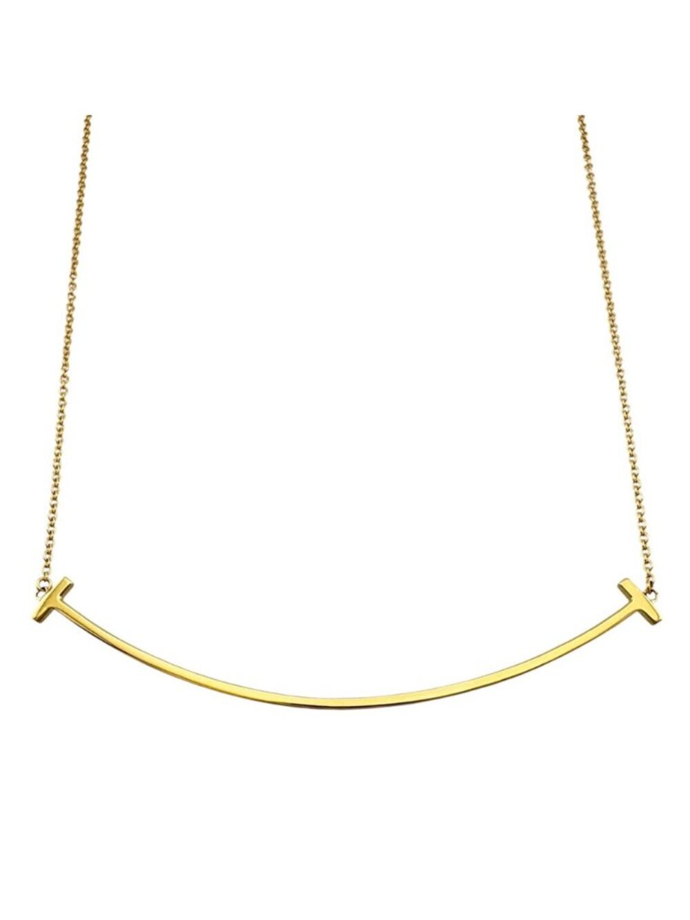 Tiffany & Co T Smile Necklace 18k Yellow Gold